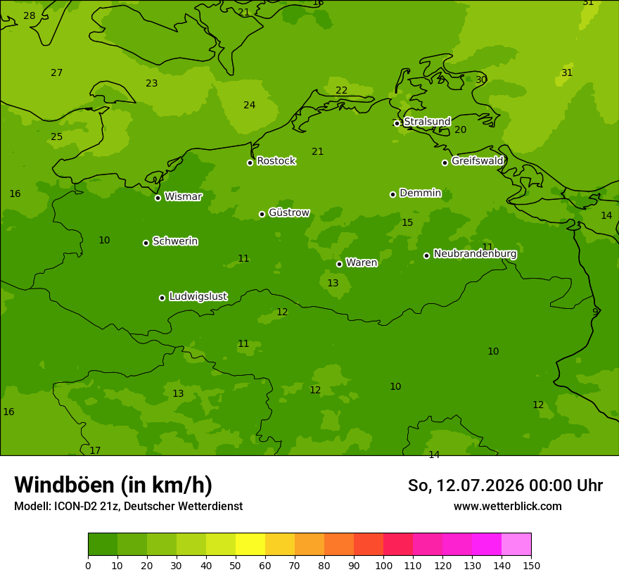 Maximale Windböen