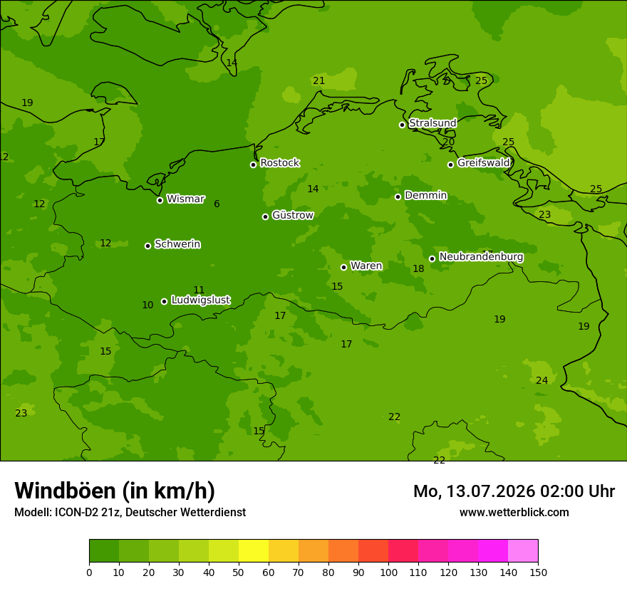 Maximale Windböen