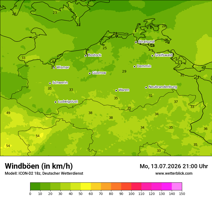 Maximale Windböen