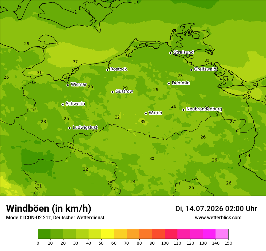 Maximale Windböen