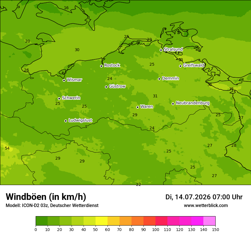 Maximale Windböen