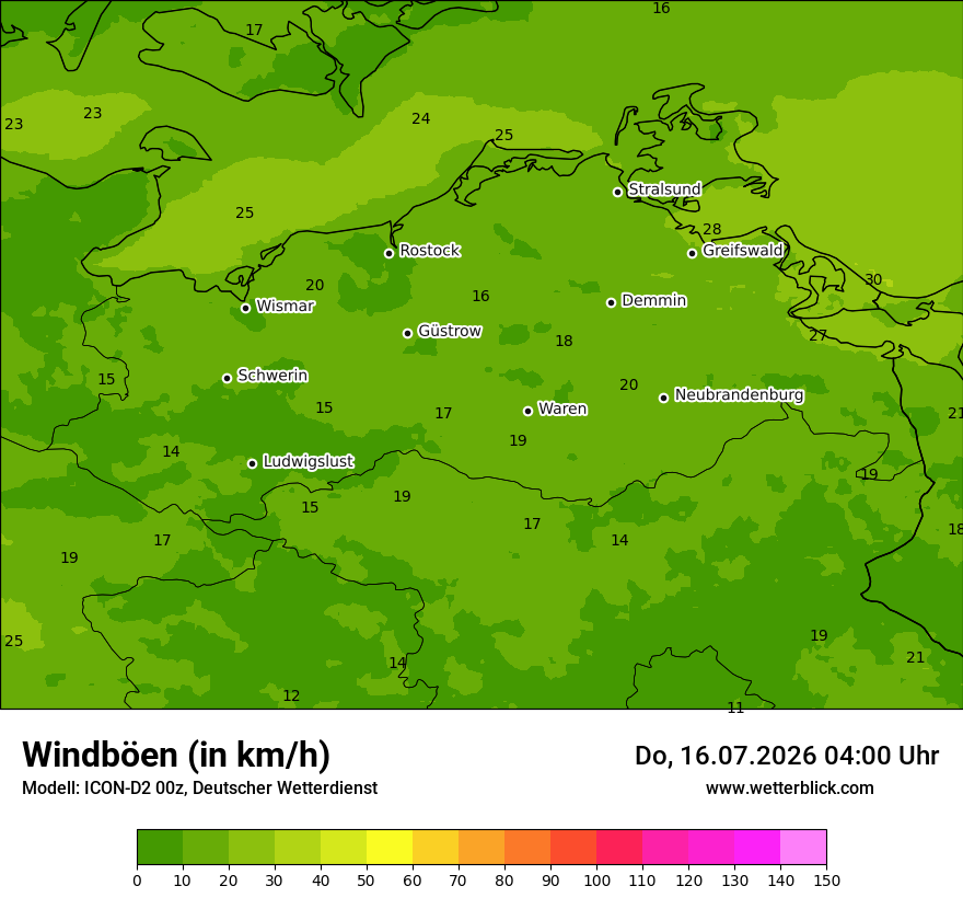 Maximale Windböen