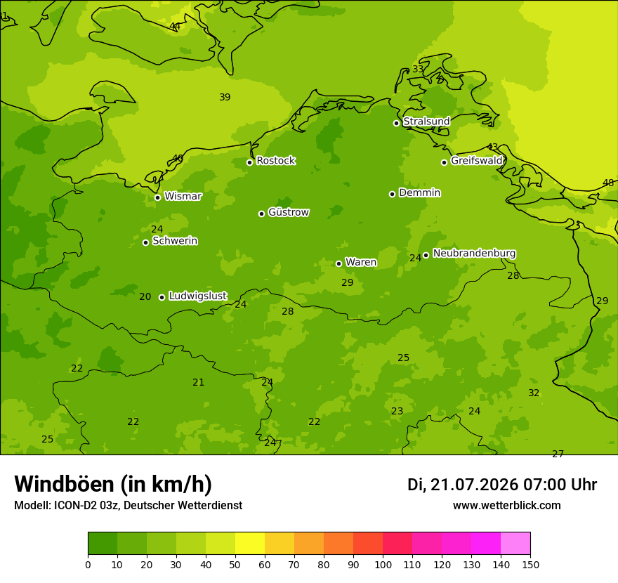 Maximale Windböen