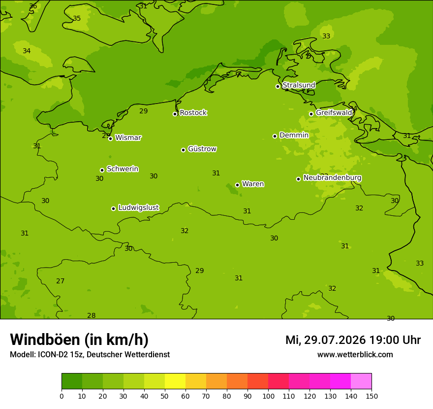 Maximale Windböen