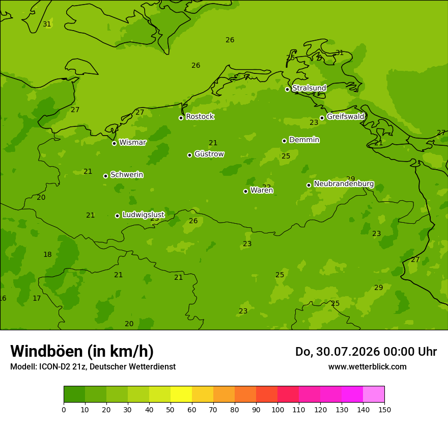Maximale Windböen