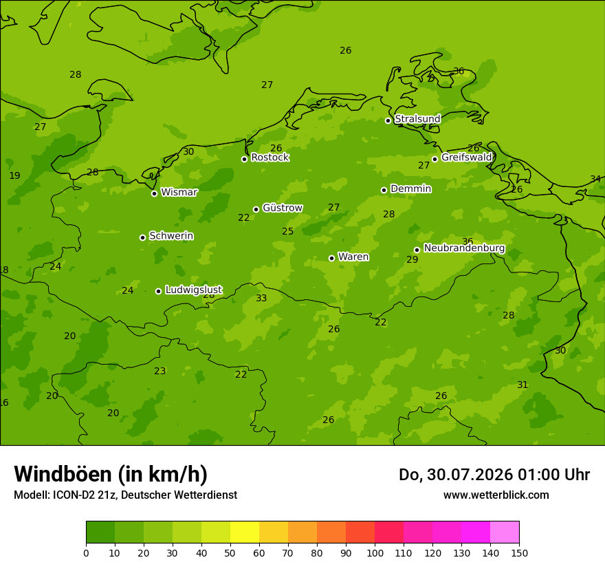 Maximale Windböen