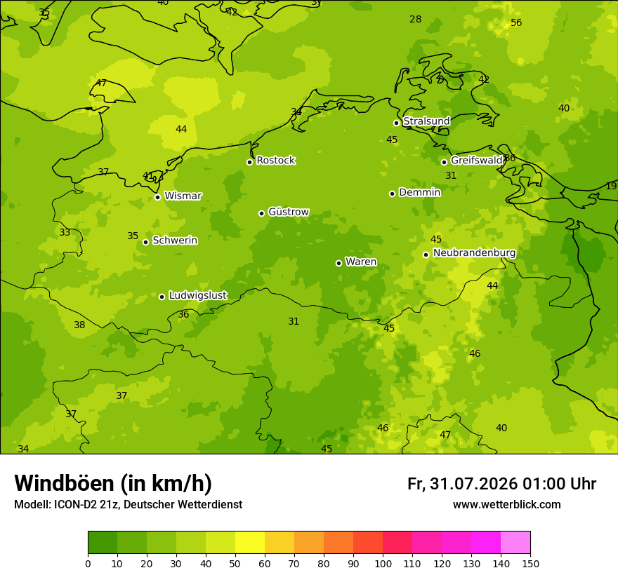 Maximale Windböen