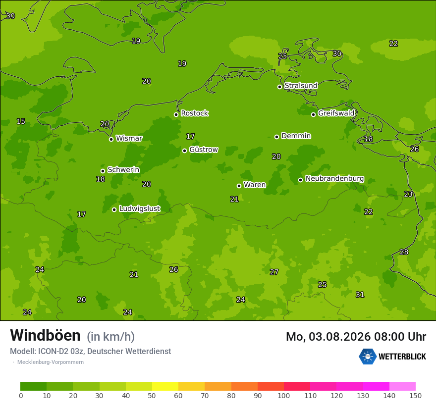 Maximale Windböen