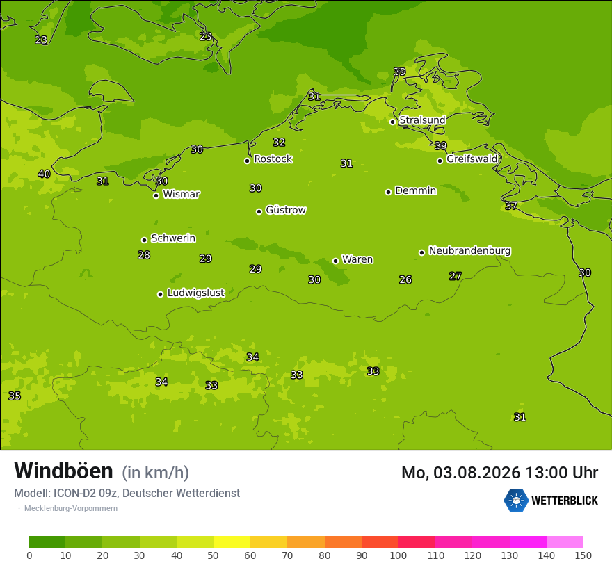 Maximale Windböen