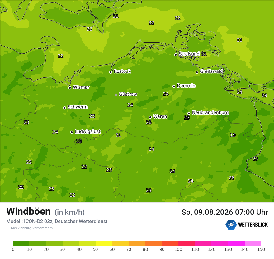 Maximale Windböen