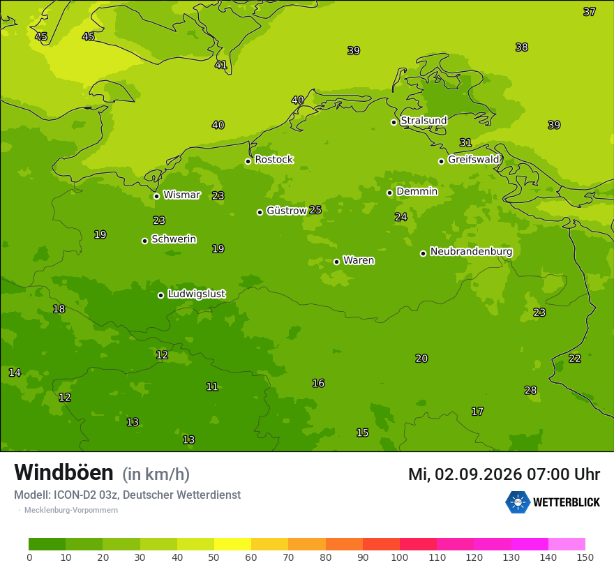 Maximale Windböen