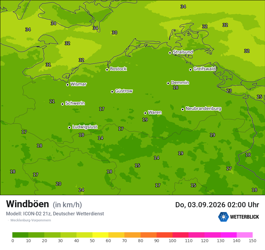 Maximale Windböen