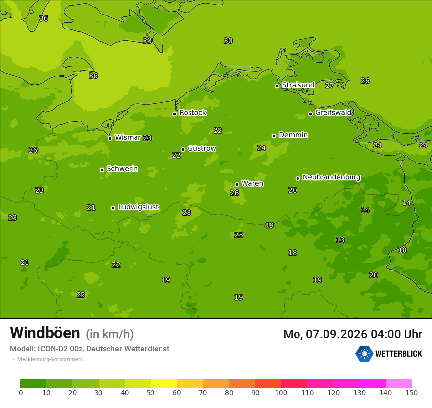 Maximale Windböen