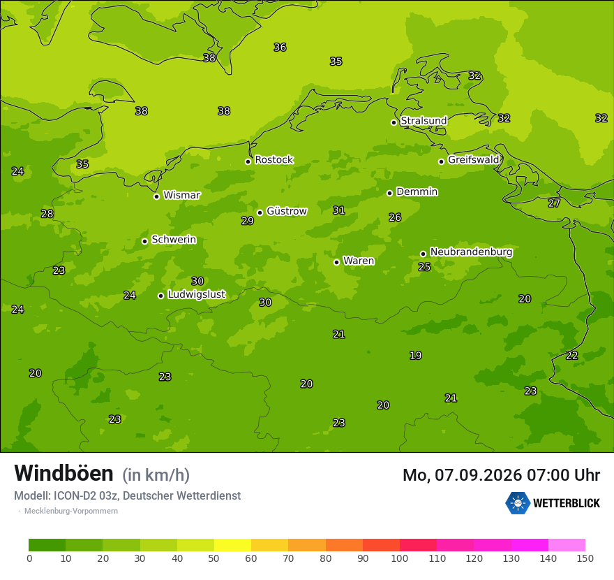 Maximale Windböen