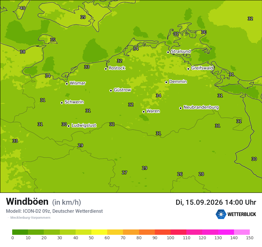 Maximale Windböen