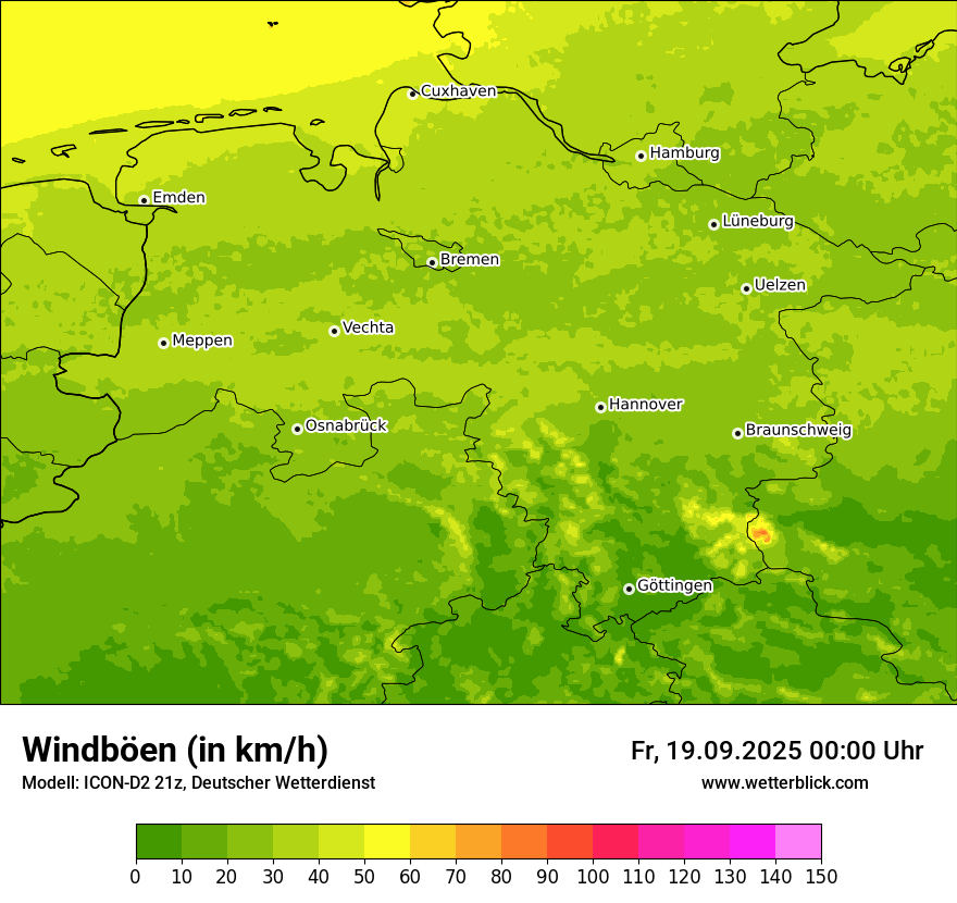 Modellkarten Windgeschwindigkeit
