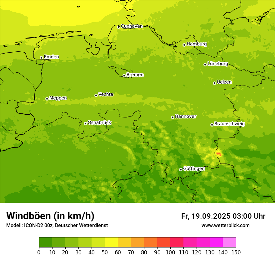 Modellkarten Windgeschwindigkeit