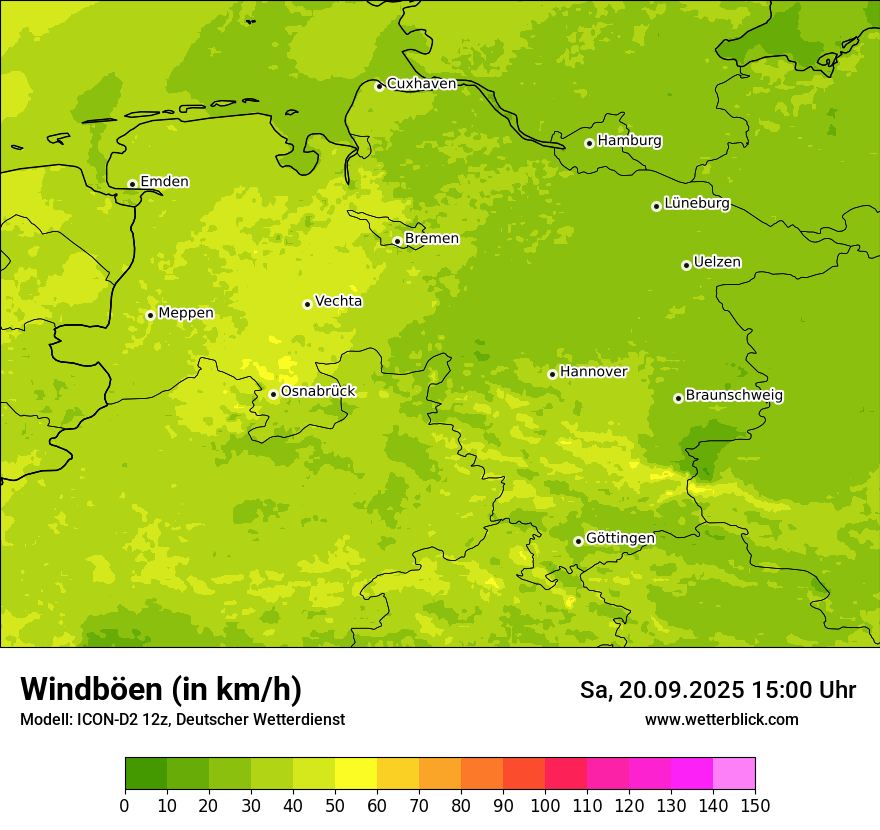 Modellkarten Windgeschwindigkeit