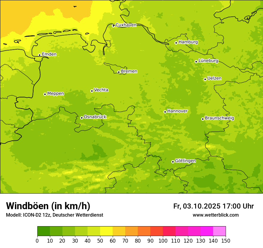 Modellkarten Windgeschwindigkeit