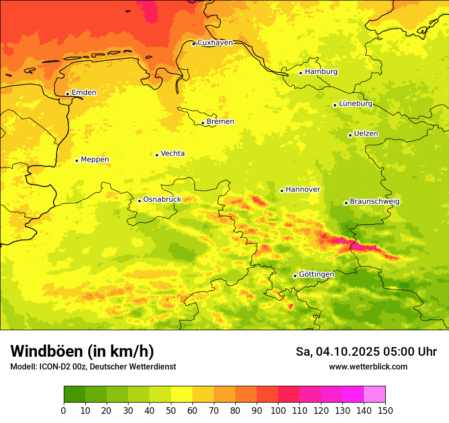 Modellkarten Windgeschwindigkeit