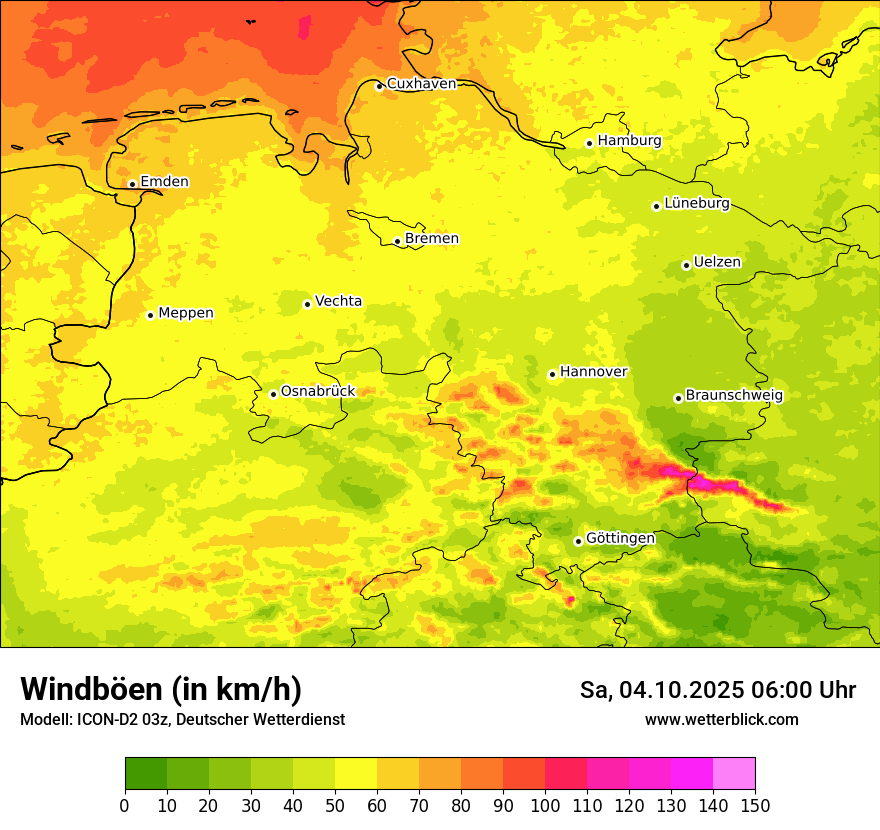 Modellkarten Windgeschwindigkeit