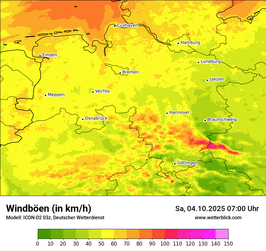 Modellkarten Windgeschwindigkeit