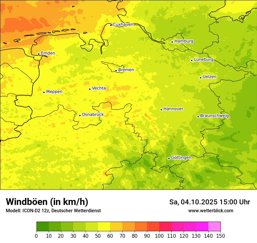 Modellkarten Windgeschwindigkeit