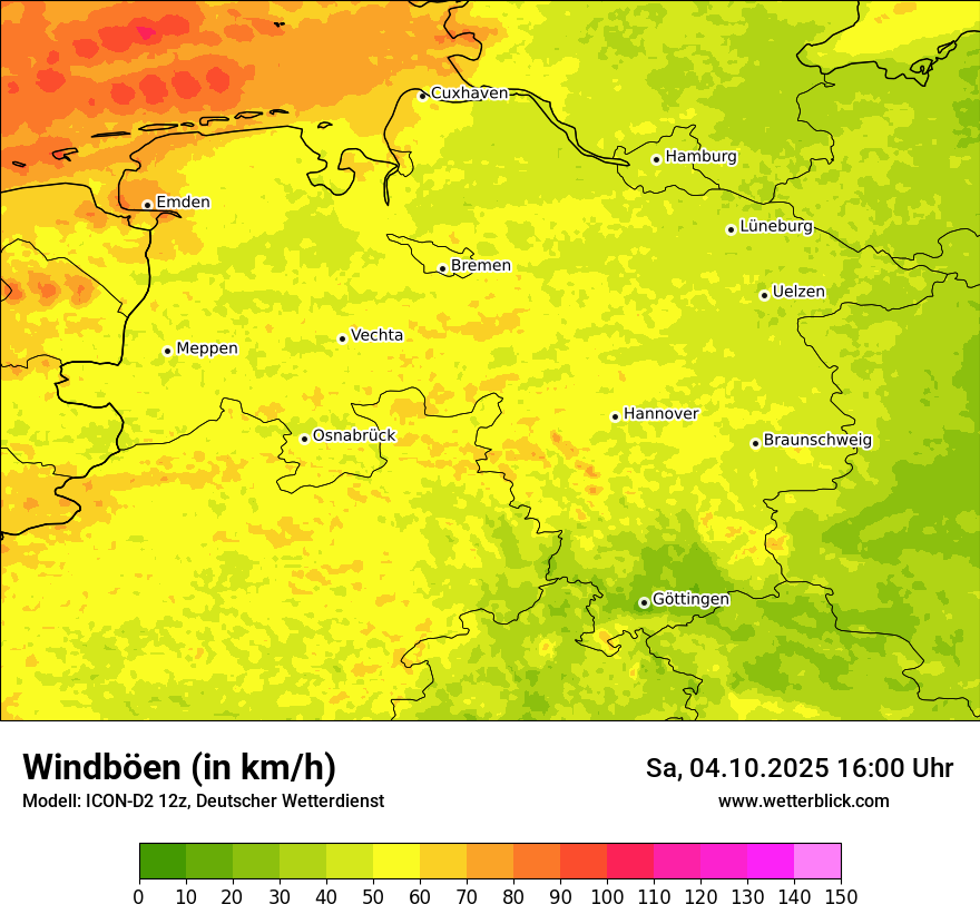 Modellkarten Windgeschwindigkeit