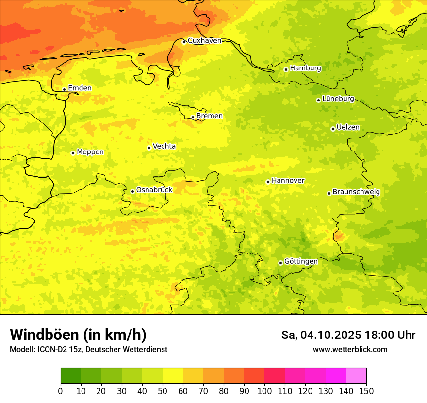 Modellkarten Windgeschwindigkeit