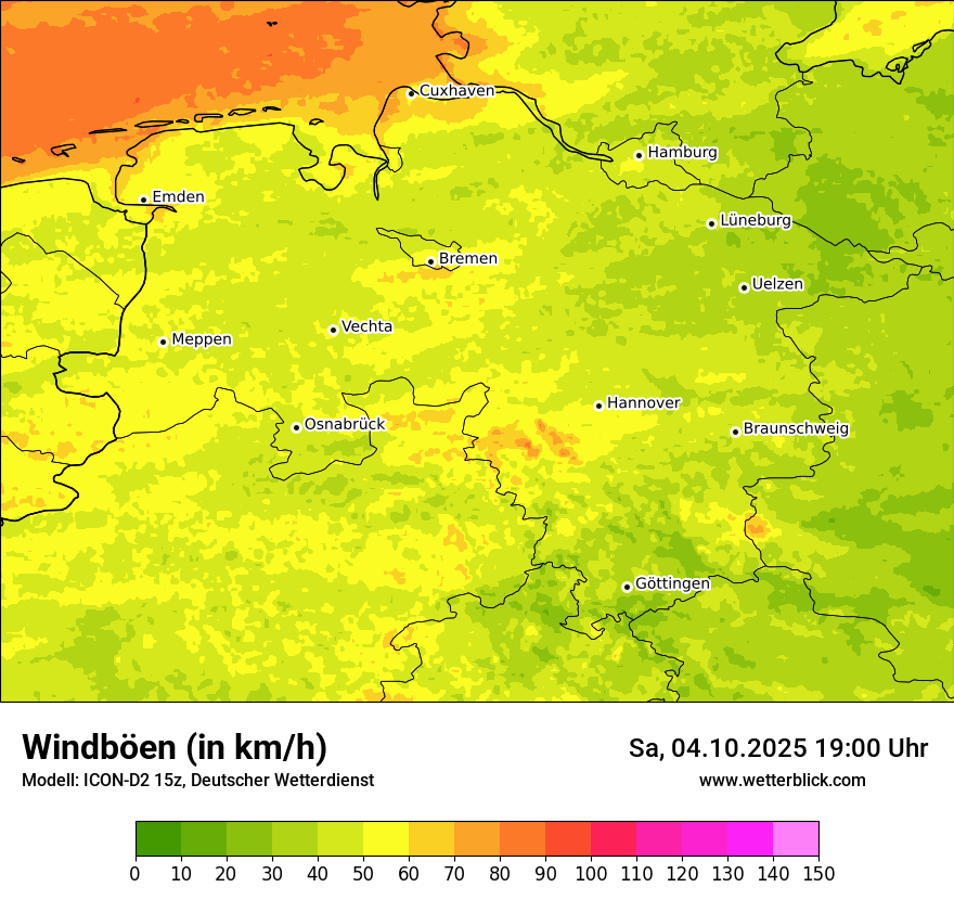 Modellkarten Windgeschwindigkeit
