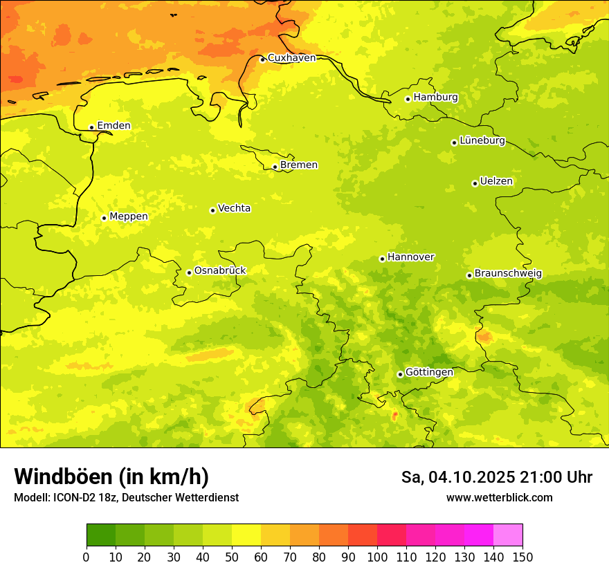 Modellkarten Windgeschwindigkeit