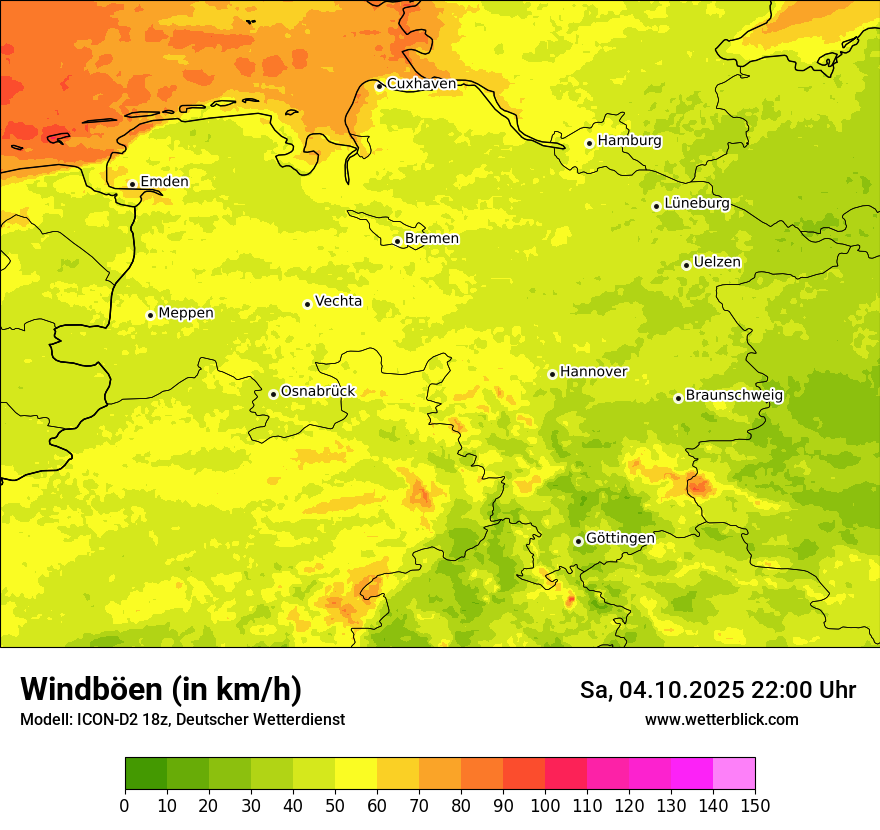 Modellkarten Windgeschwindigkeit