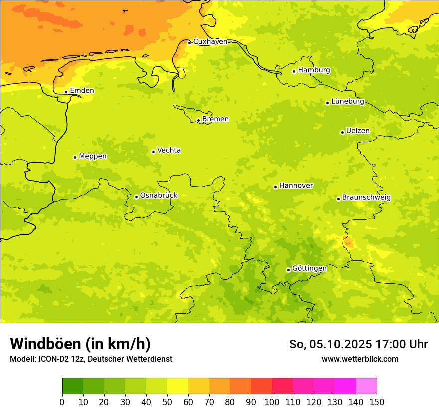 Modellkarten Windgeschwindigkeit