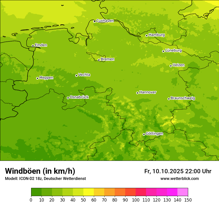 Modellkarten Windgeschwindigkeit