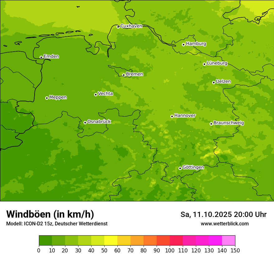 Modellkarten Windgeschwindigkeit