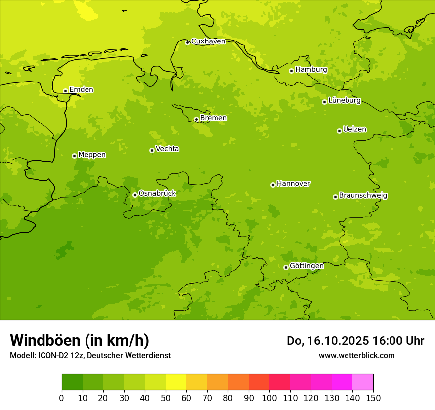 Modellkarten Windgeschwindigkeit