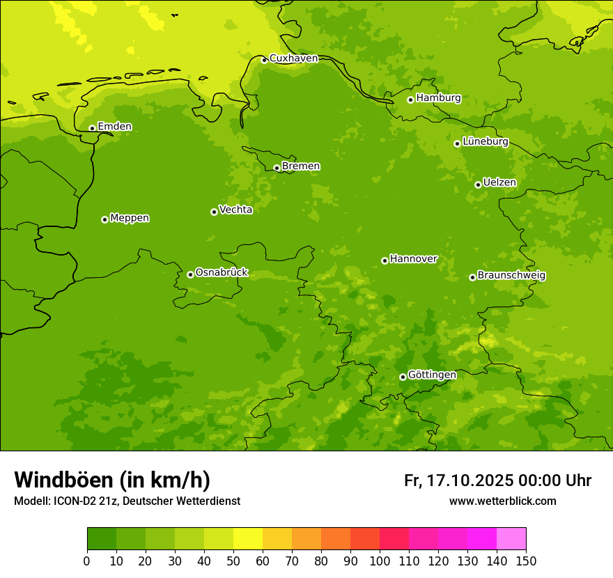 Modellkarten Windgeschwindigkeit