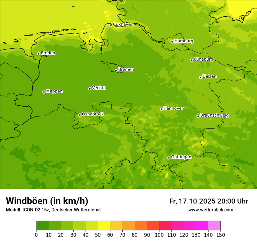 Modellkarten Windgeschwindigkeit