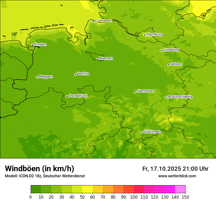 Modellkarten Windgeschwindigkeit