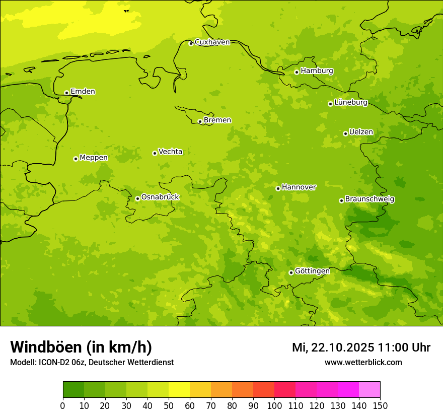 Modellkarten Windgeschwindigkeit