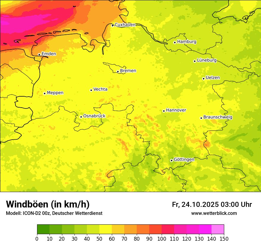 Modellkarten Windgeschwindigkeit