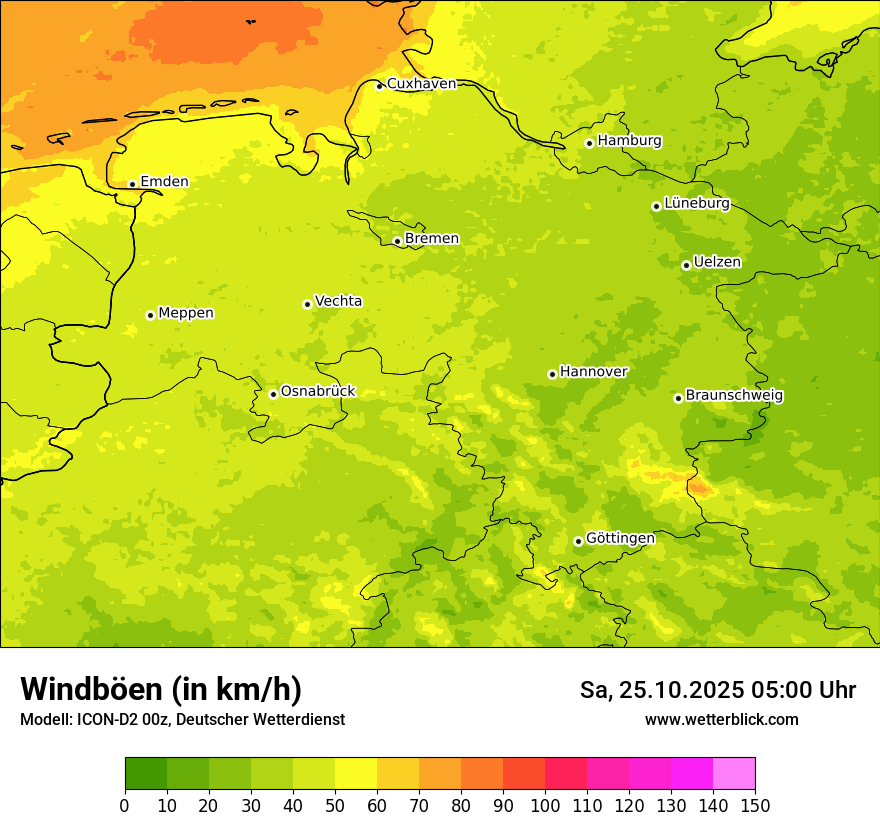 Modellkarten Windgeschwindigkeit