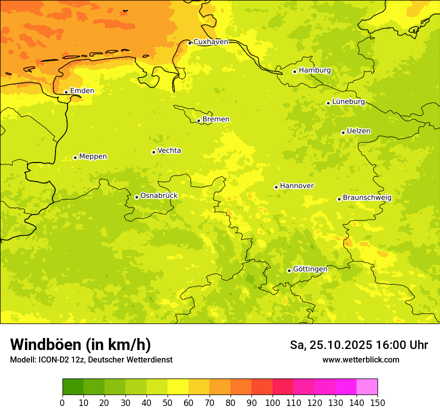 Modellkarten Windgeschwindigkeit