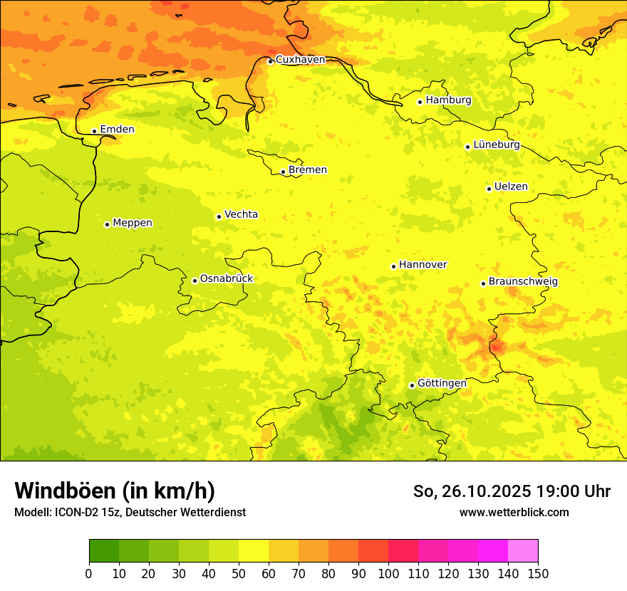 Modellkarten Windgeschwindigkeit