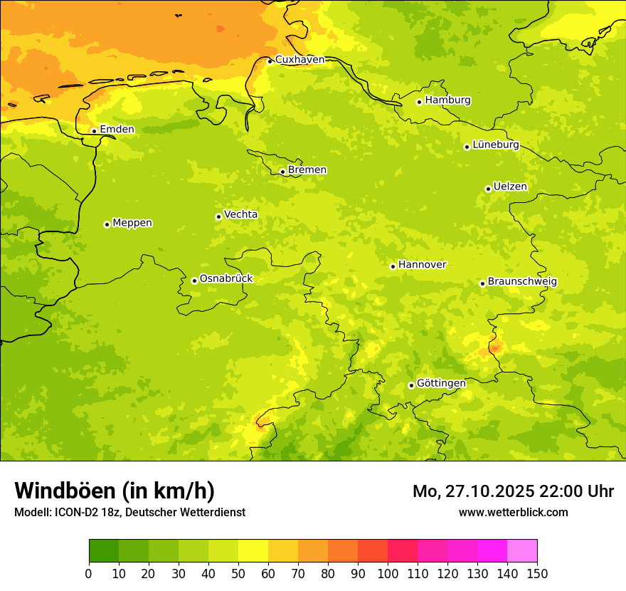 Modellkarten Windgeschwindigkeit
