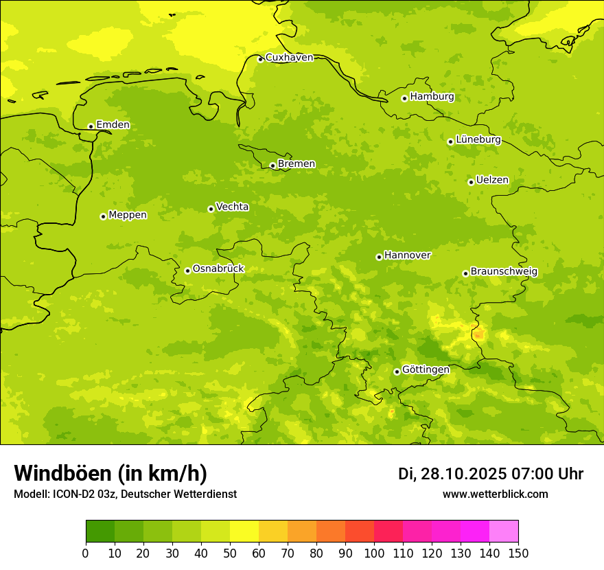 Modellkarten Windgeschwindigkeit