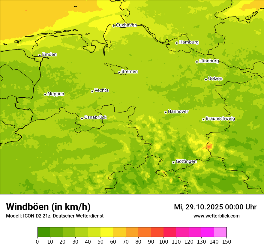 Modellkarten Windgeschwindigkeit