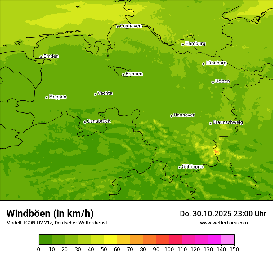 Modellkarten Windgeschwindigkeit