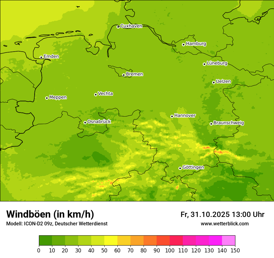 Modellkarten Windgeschwindigkeit Modellkarten Windgeschwindigkeit