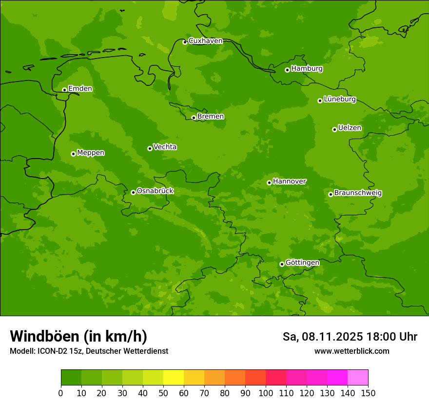 Modellkarten Windgeschwindigkeit